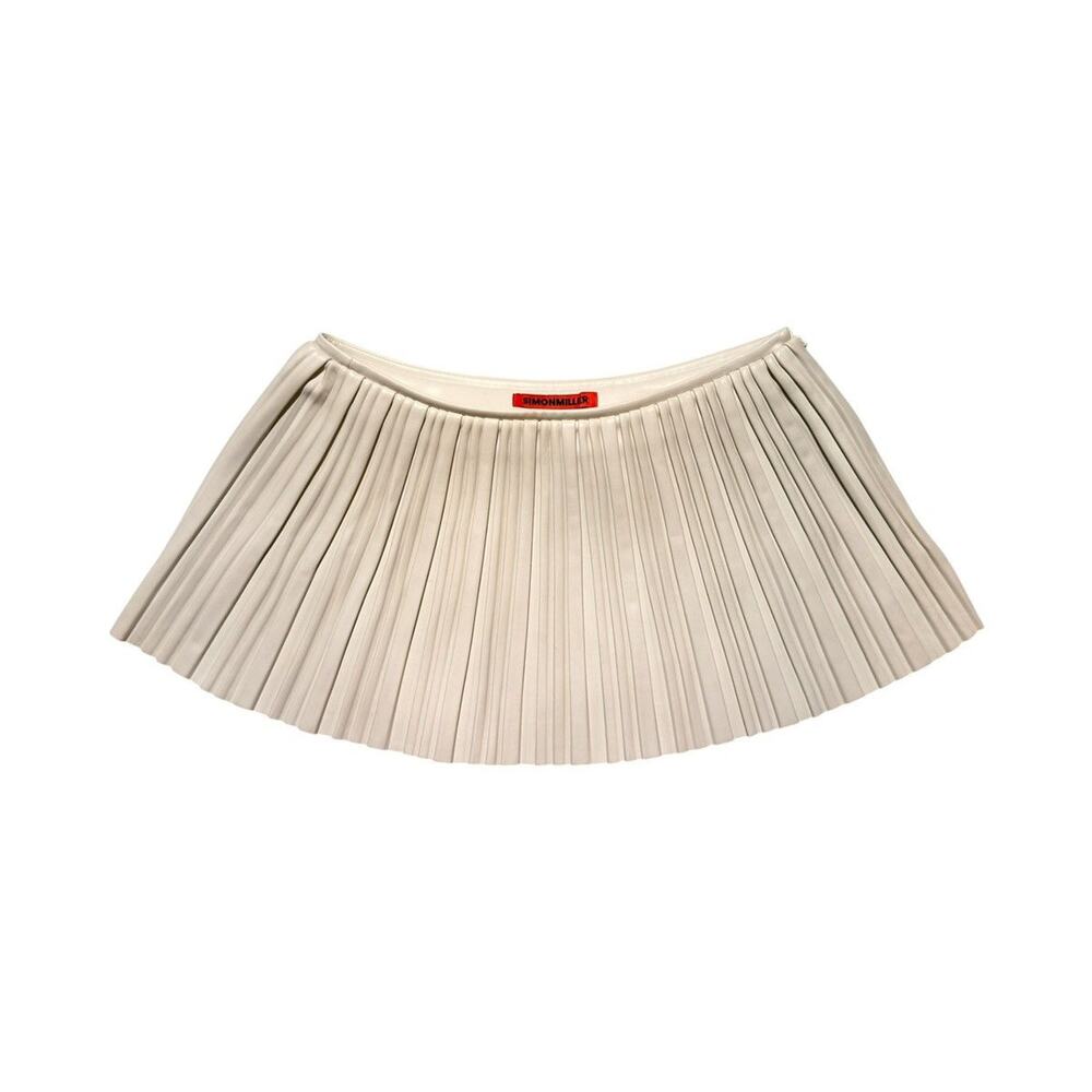 Pleated faux leather skirt